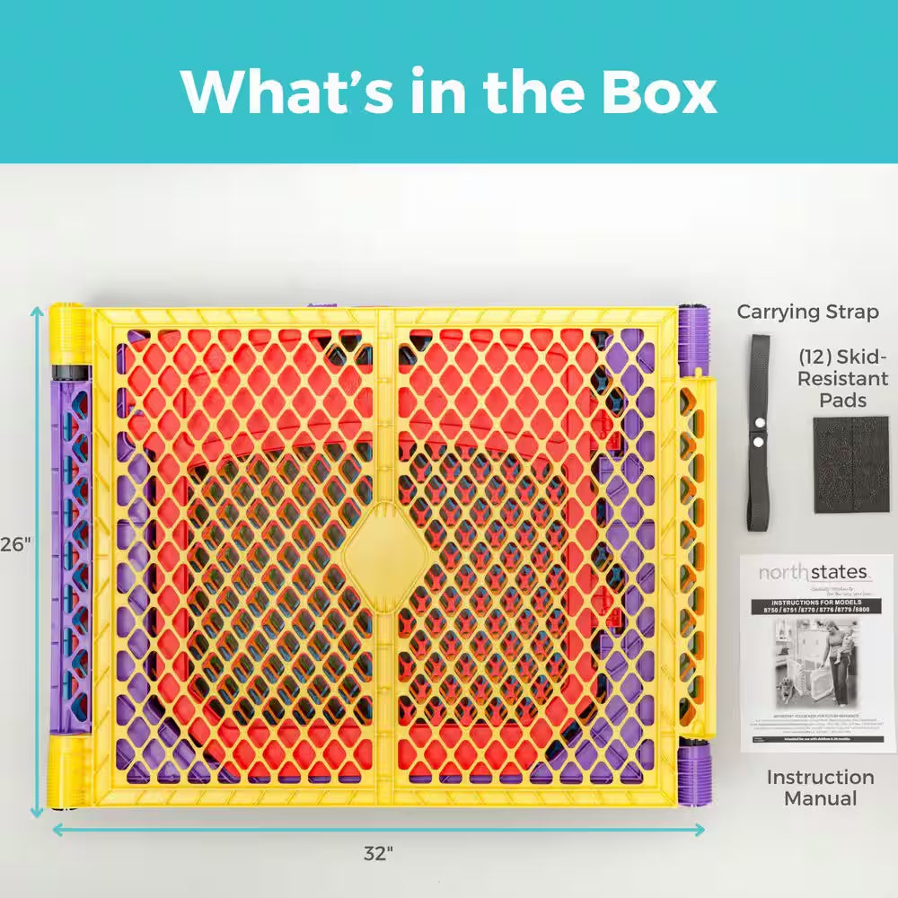 26 In. Superyard Color Play Ultimate 6-Panel Baby Play Yard