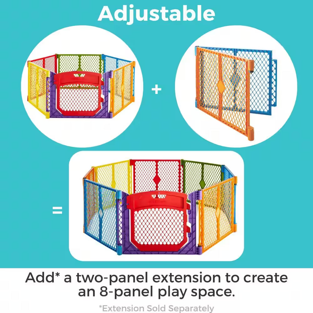 26 In. Superyard Color Play Ultimate 6-Panel Baby Play Yard
