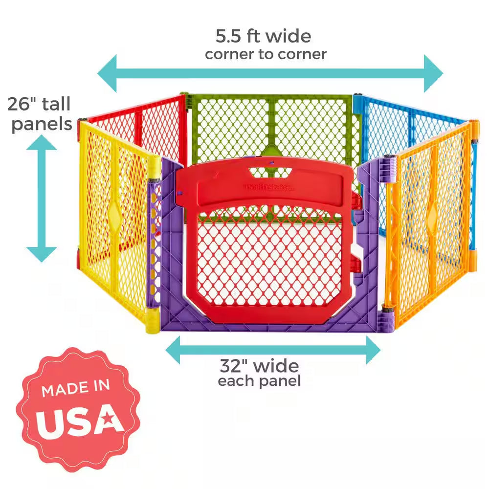 26 In. Superyard Color Play Ultimate 6-Panel Baby Play Yard