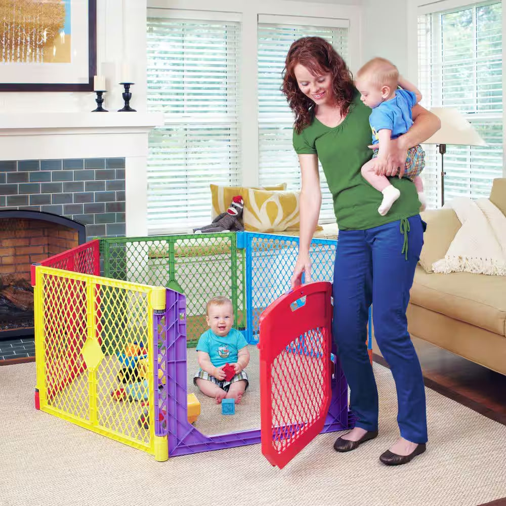 26 In. Superyard Color Play Ultimate 6-Panel Baby Play Yard