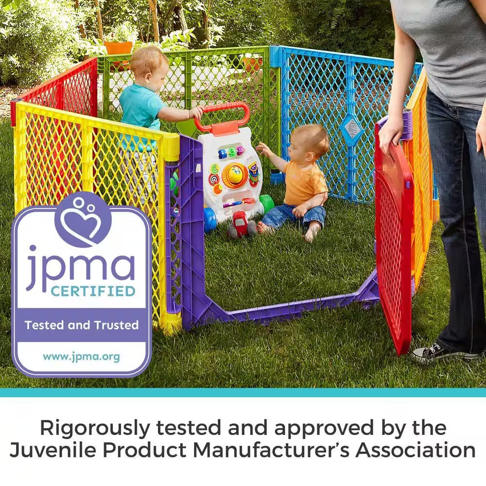 26 In. Superyard Color Play Ultimate 6-Panel Baby Play Yard